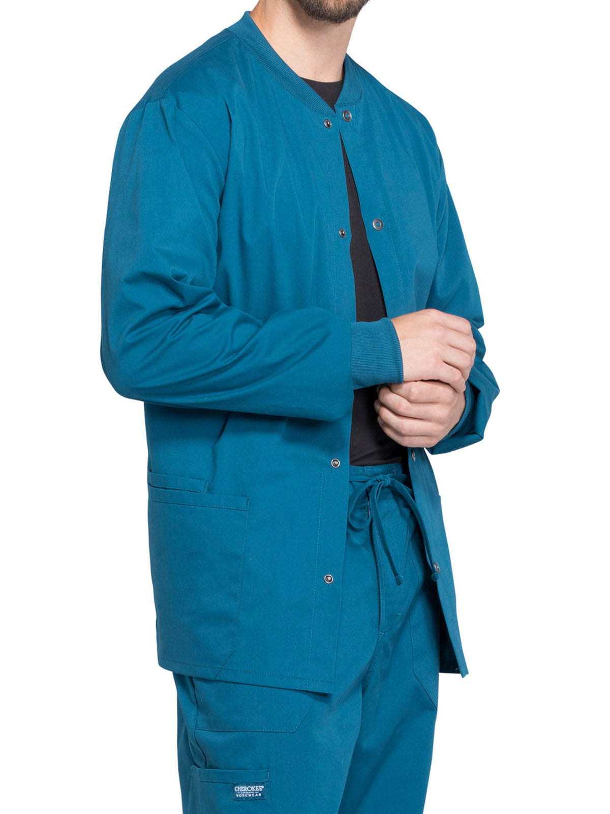 Men's 2-Pocket Snap Front Scrub Jacket