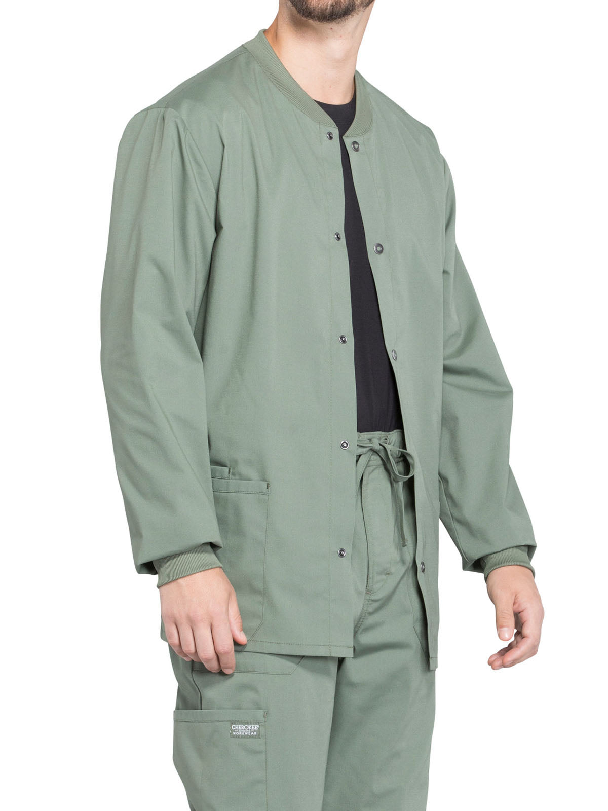 Men's 2-Pocket Snap Front Scrub Jacket