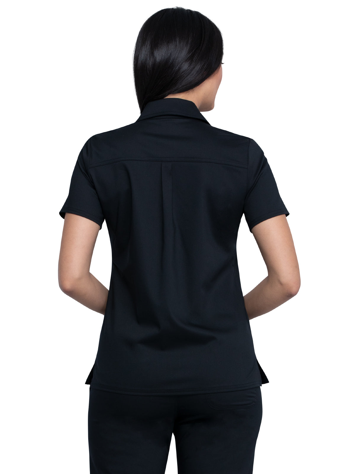 Women's 3-Pocket Hidden Snap Front Collar Shirt