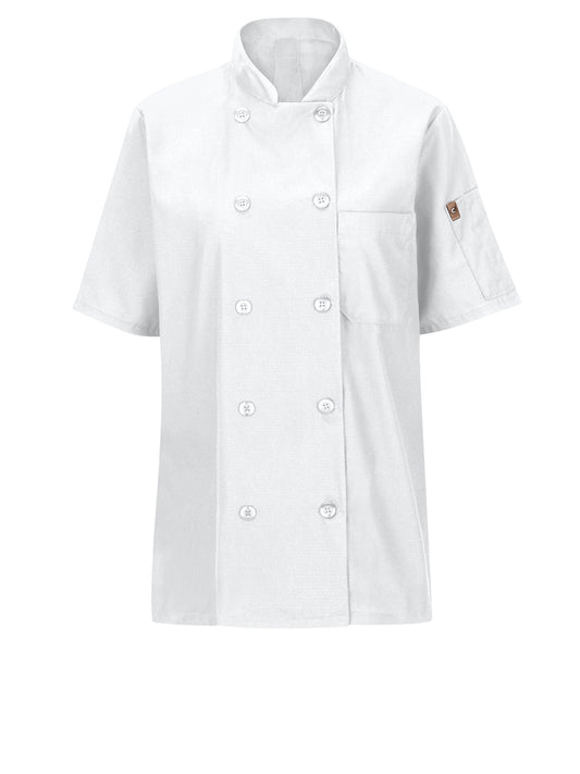 Women's Short Sleeve 28.5" Chef Coat with OilBlok + MIMIX™