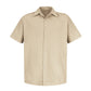 Men's Gripper-Front Short-Sleeve Pocketless Work Shirt