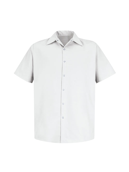 Men's Gripper-Front Short-Sleeve Pocketless Work Shirt