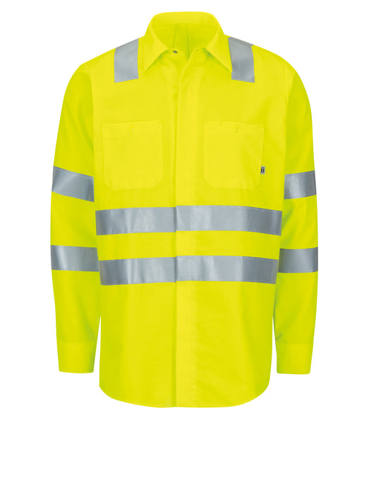 Men's Long Sleeve Hi-Visibility Ripstop Work Shirt - Type R, Class 3