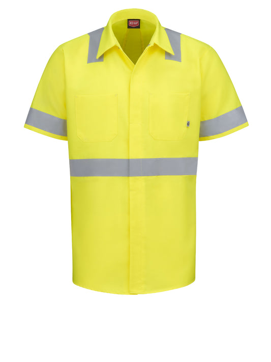 Unisex Short Sleeve Hi-Visibility Ripstop Work Shirt with MIMIX™ + OilBlok, Type R Class 2