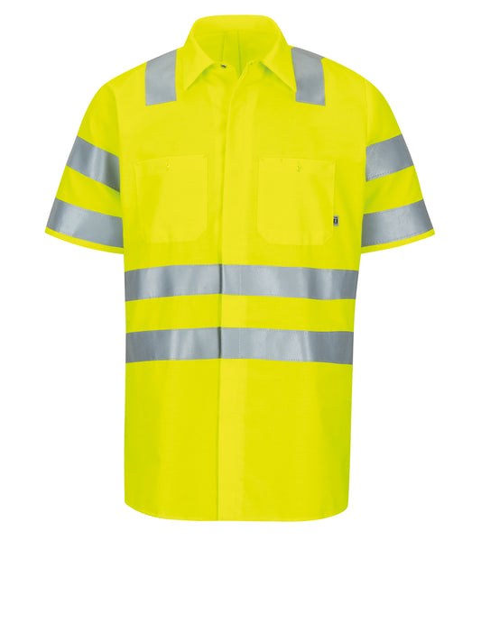 Men's Short Sleeve Hi-Visibility Ripstop Work Shirt, Type R, Class 3