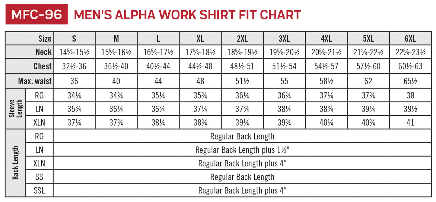 Men's Long Sleeve Performance Plus Shop Shirt