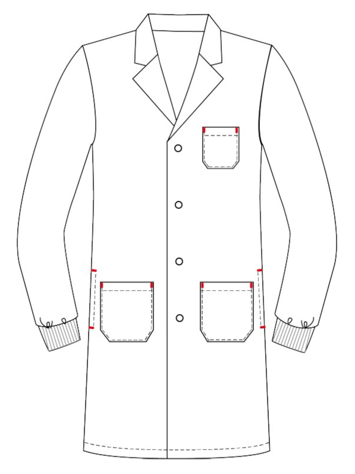 Unisex Snap Front Knit Cuff Lab Coat
